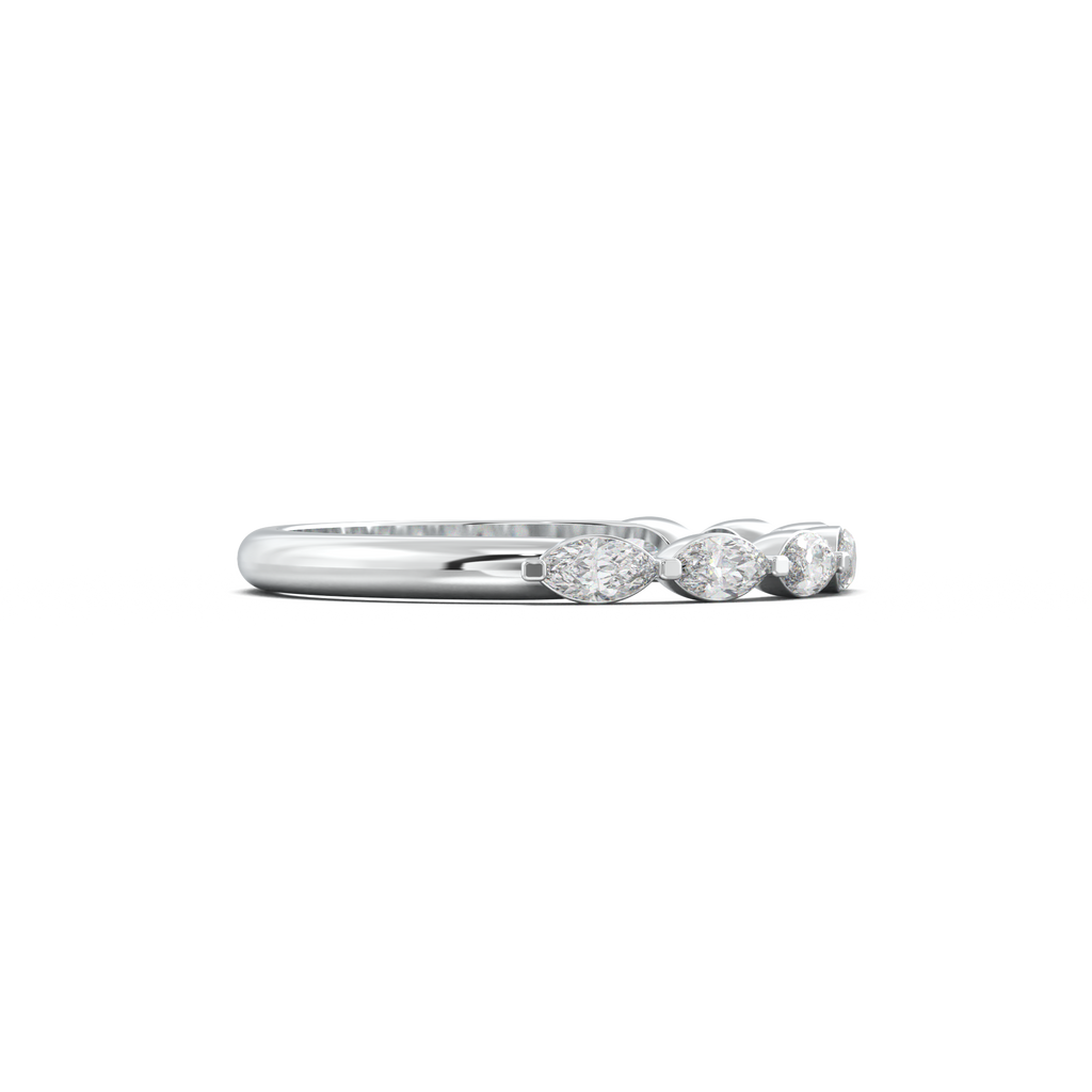East-West Marquise Half-Eternity Wedding Band