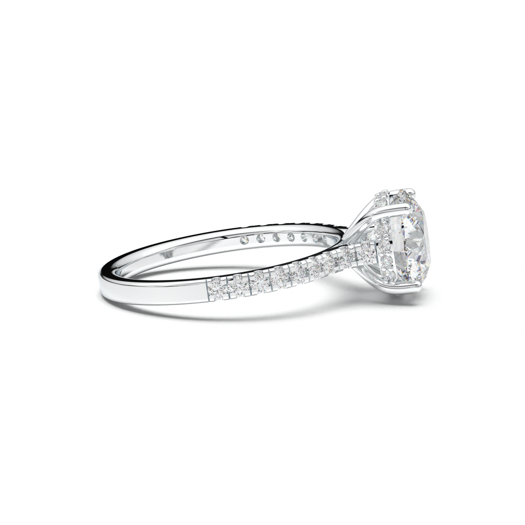 Round Pavé Engagement Ring