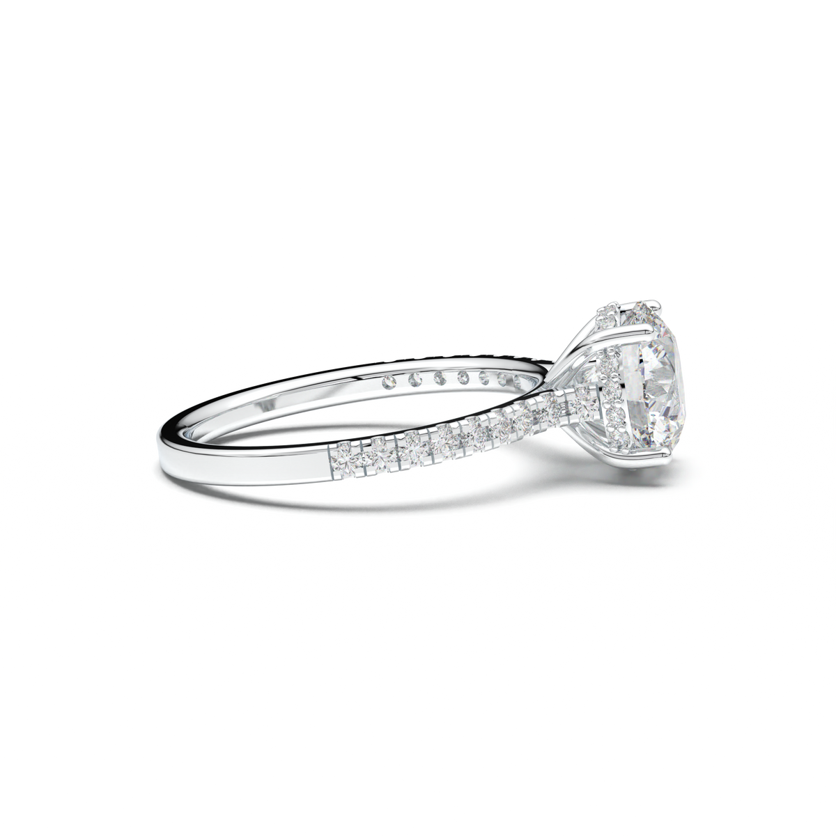 Round Pavé Engagement Ring