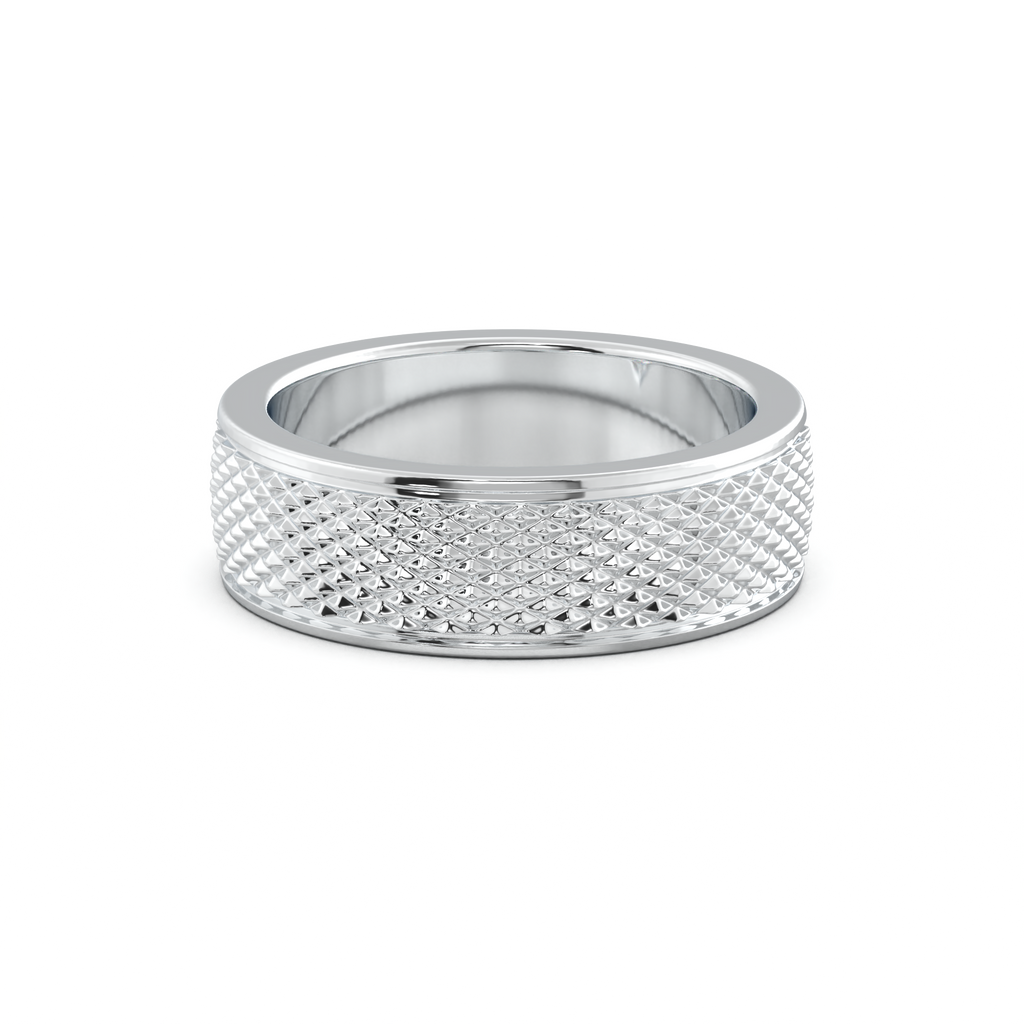 Diamond-Cut Textured Men's Wedding Band