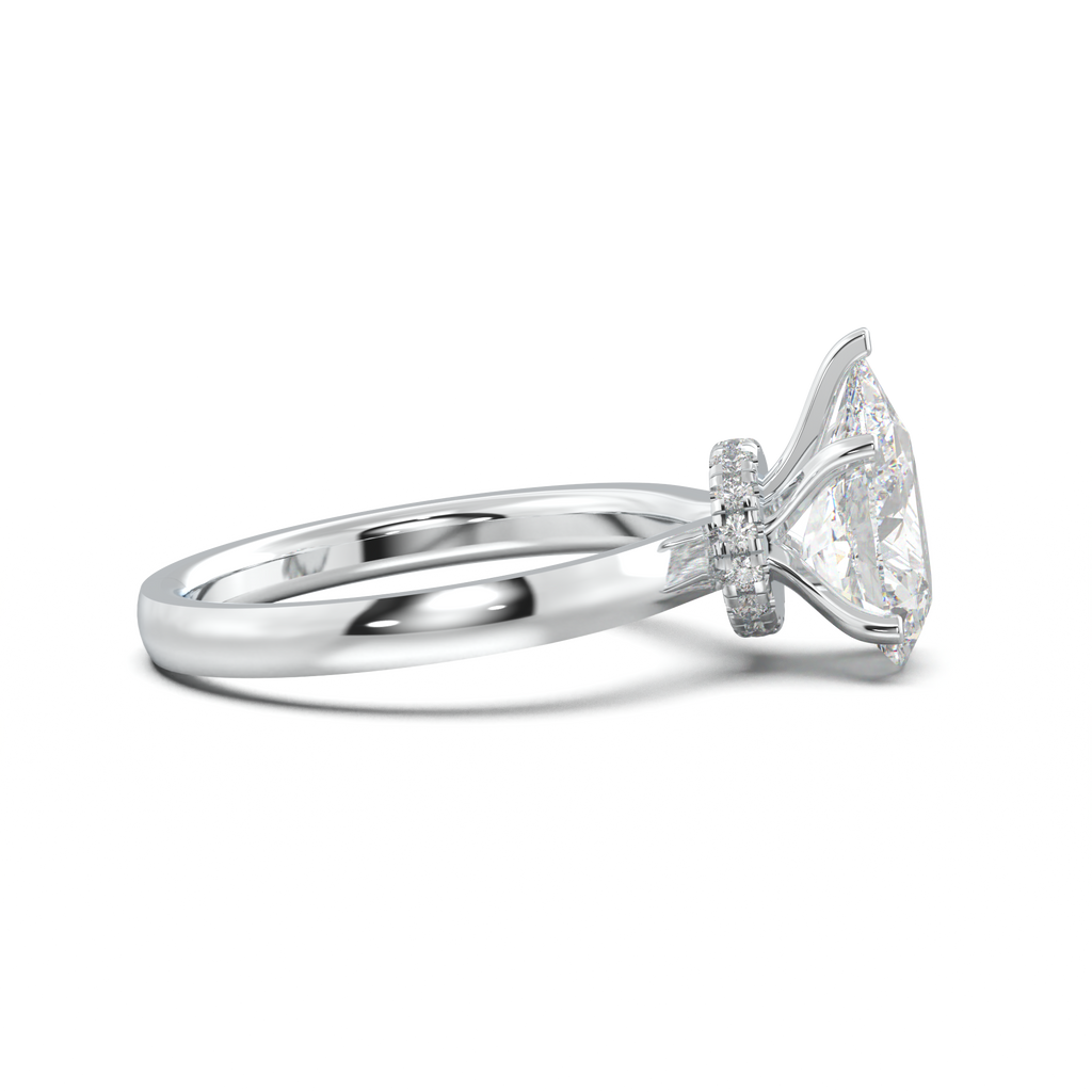 Round Hidden Halo Engagement Ring