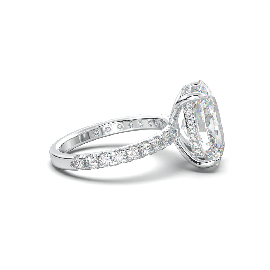 Oval Pavé Hidden Halo Engagement Ring