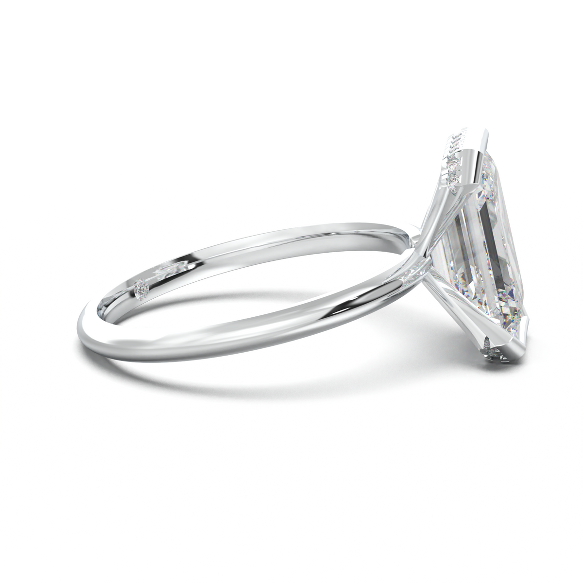 Emerald Hidden Halo Engagement Ring