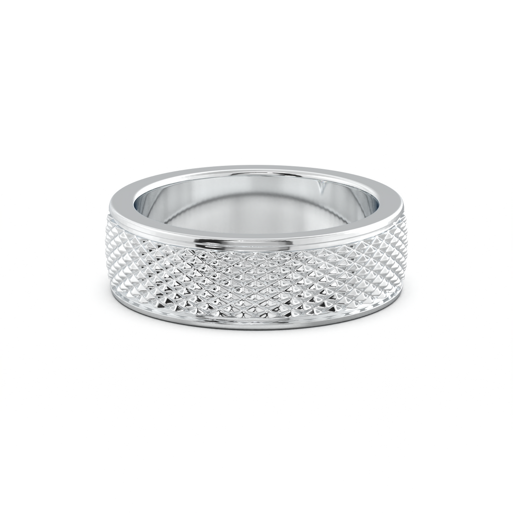 Diamond-Cut Textured Men's Wedding Band