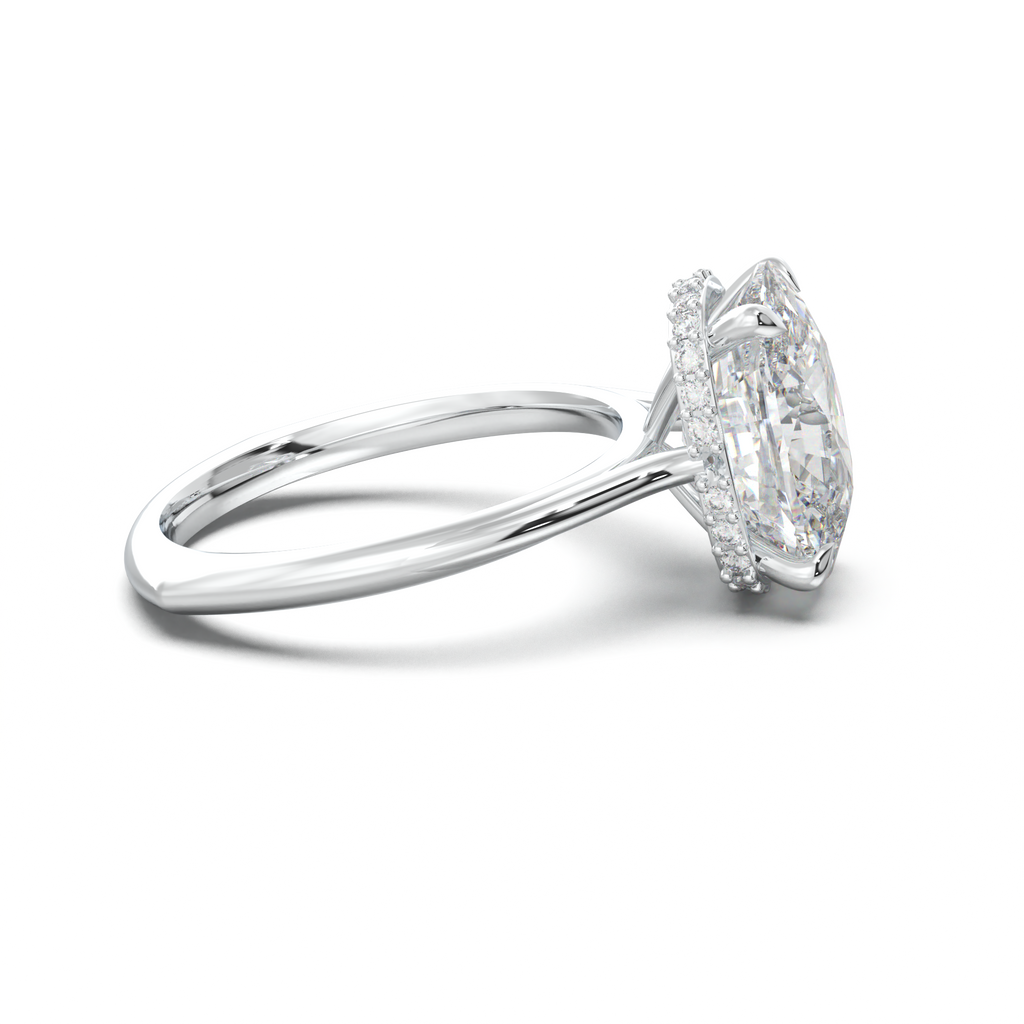 Cushion Hidden Halo Engagement Ring