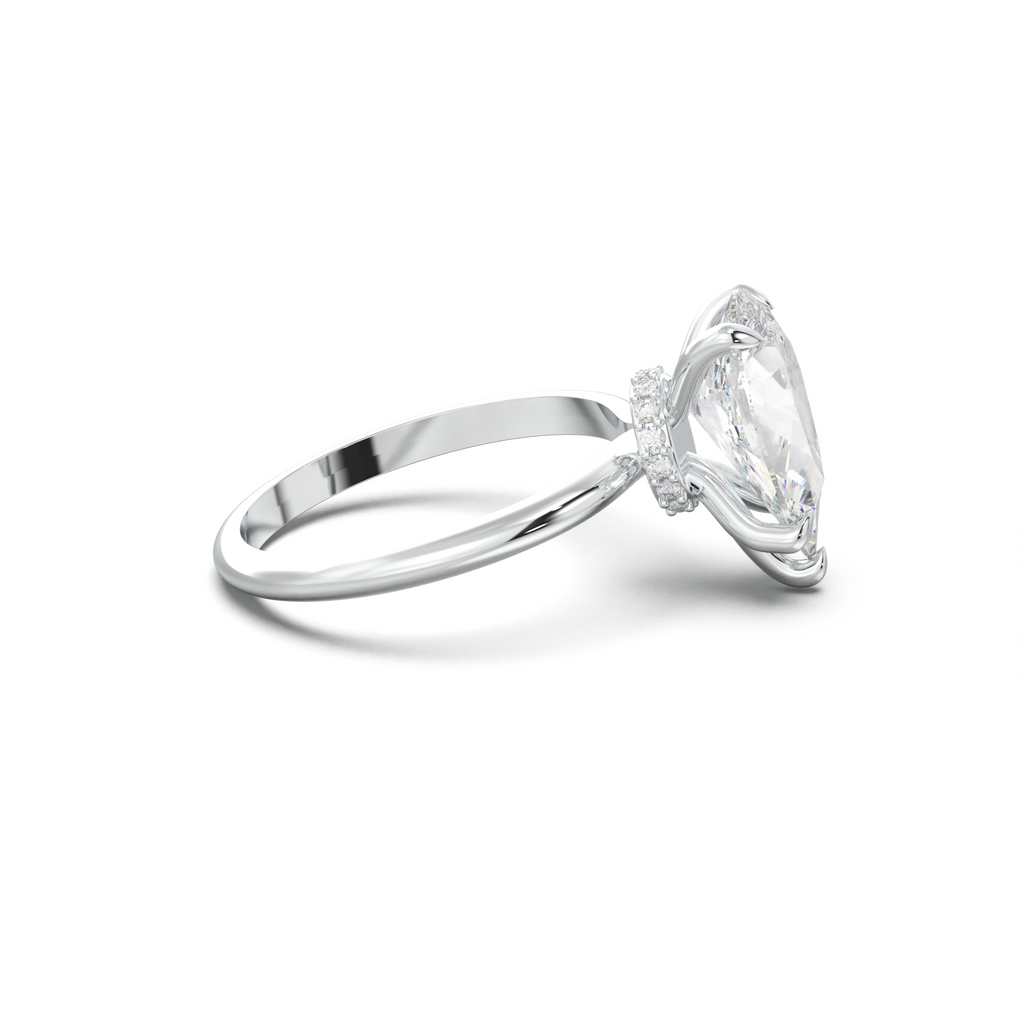 Pear Hidden Halo Engagement Ring