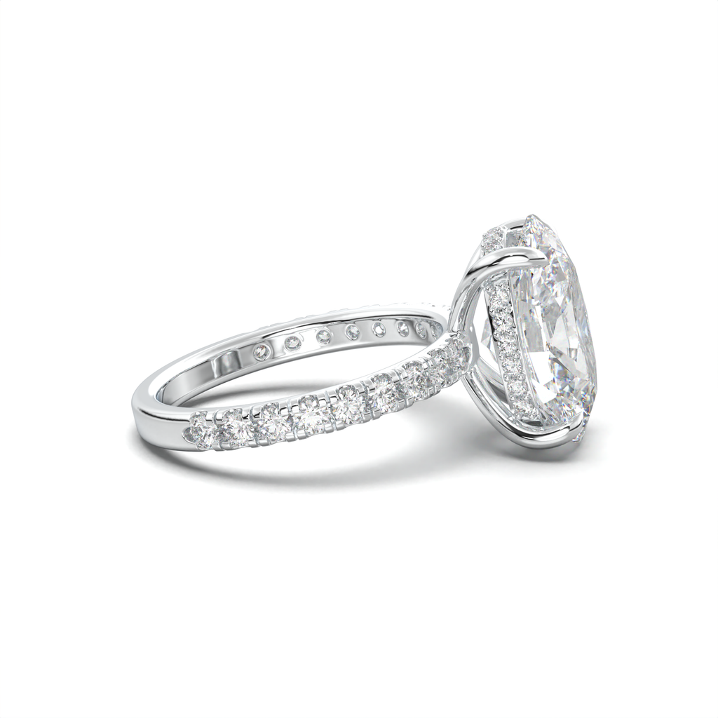 Oval Pavé Hidden Halo Engagement Ring
