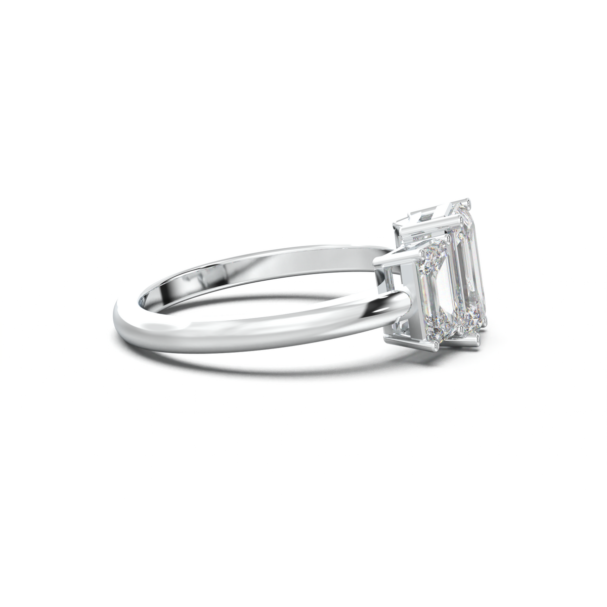 Emerald Three-Stone Engagement Ring