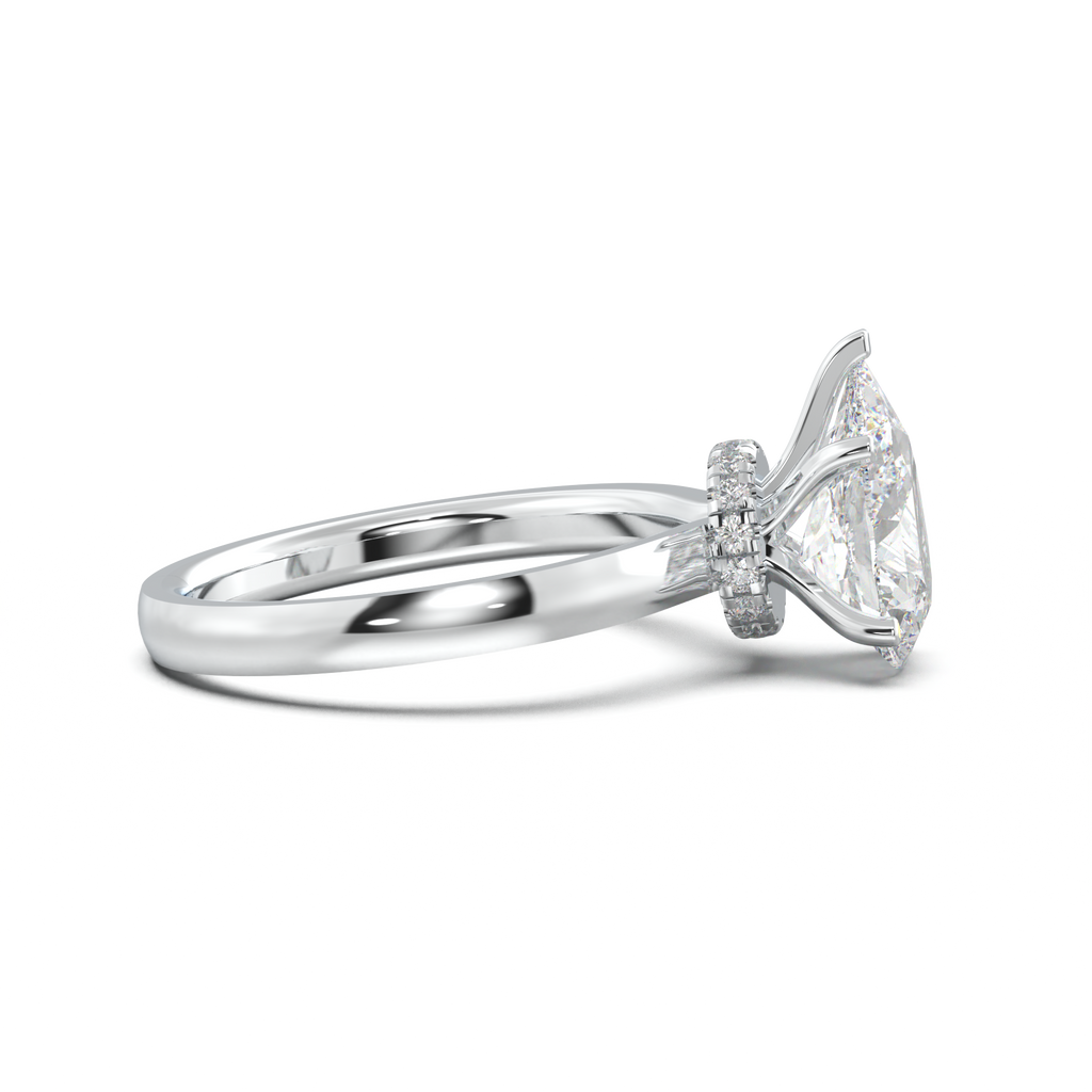Cushion Hidden Pavé Engagement Ring