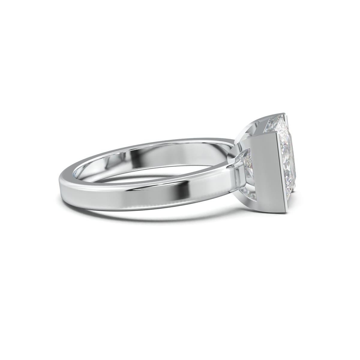Princess Half-Bezel Engagement Ring