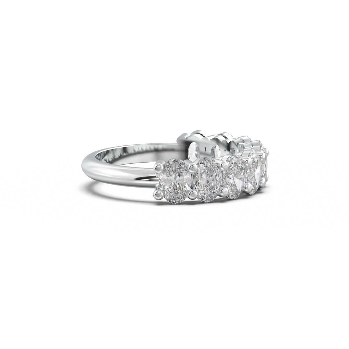 Nine-Oval Half-Eternity Wedding Band