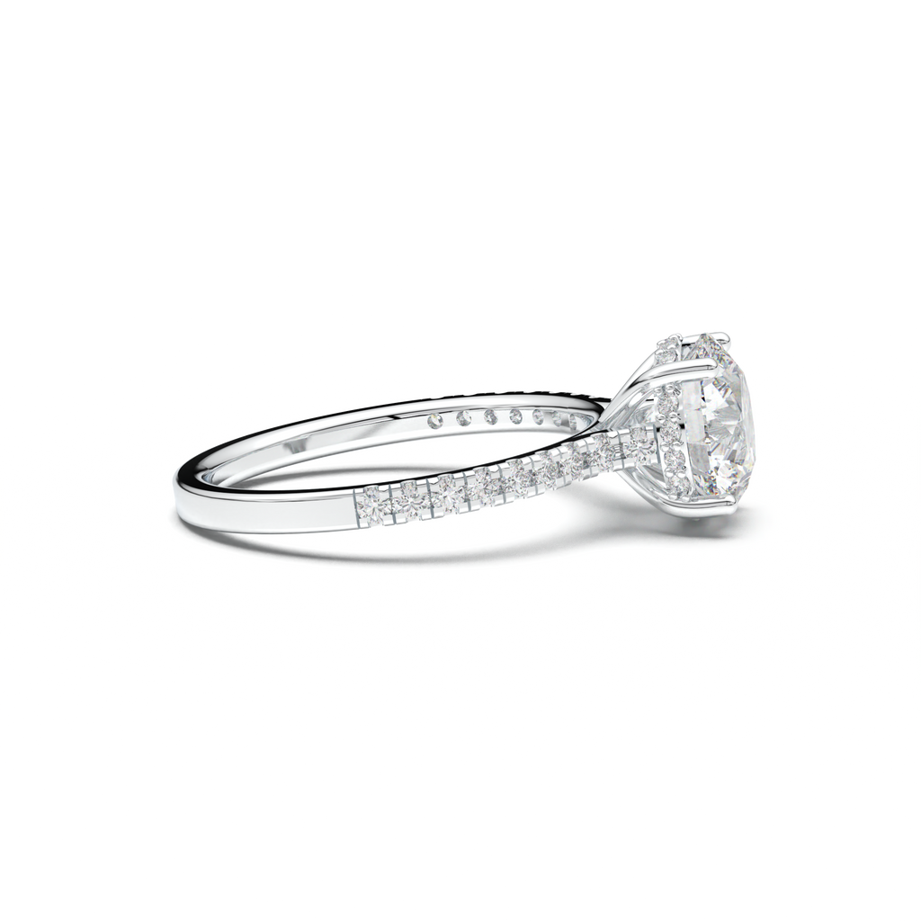 Round Pavé Engagement Ring