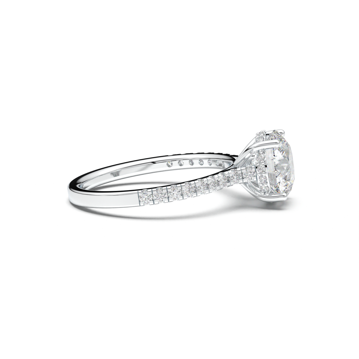 Round Pavé Engagement Ring