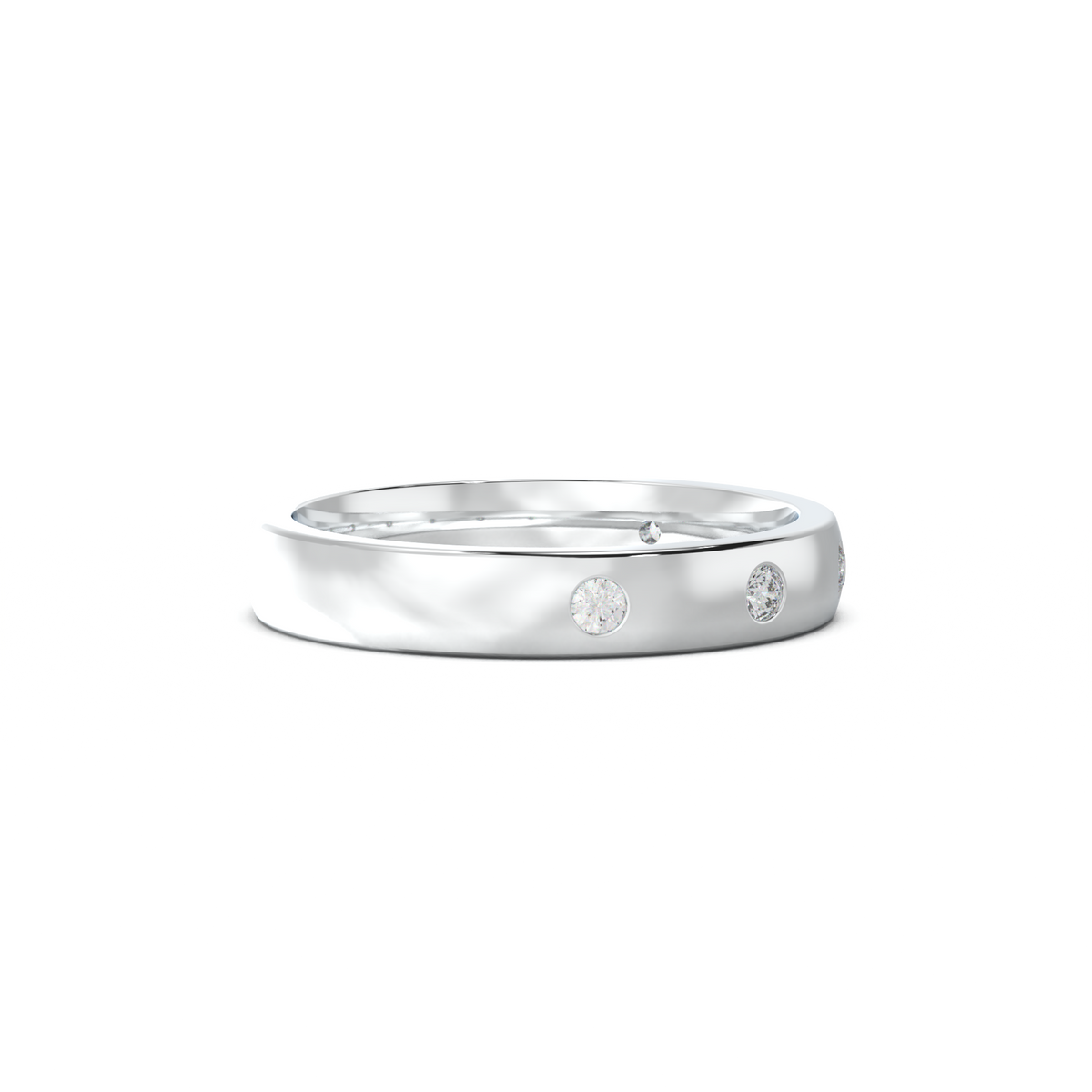 Five-Diamond Flush-Set Men's Band