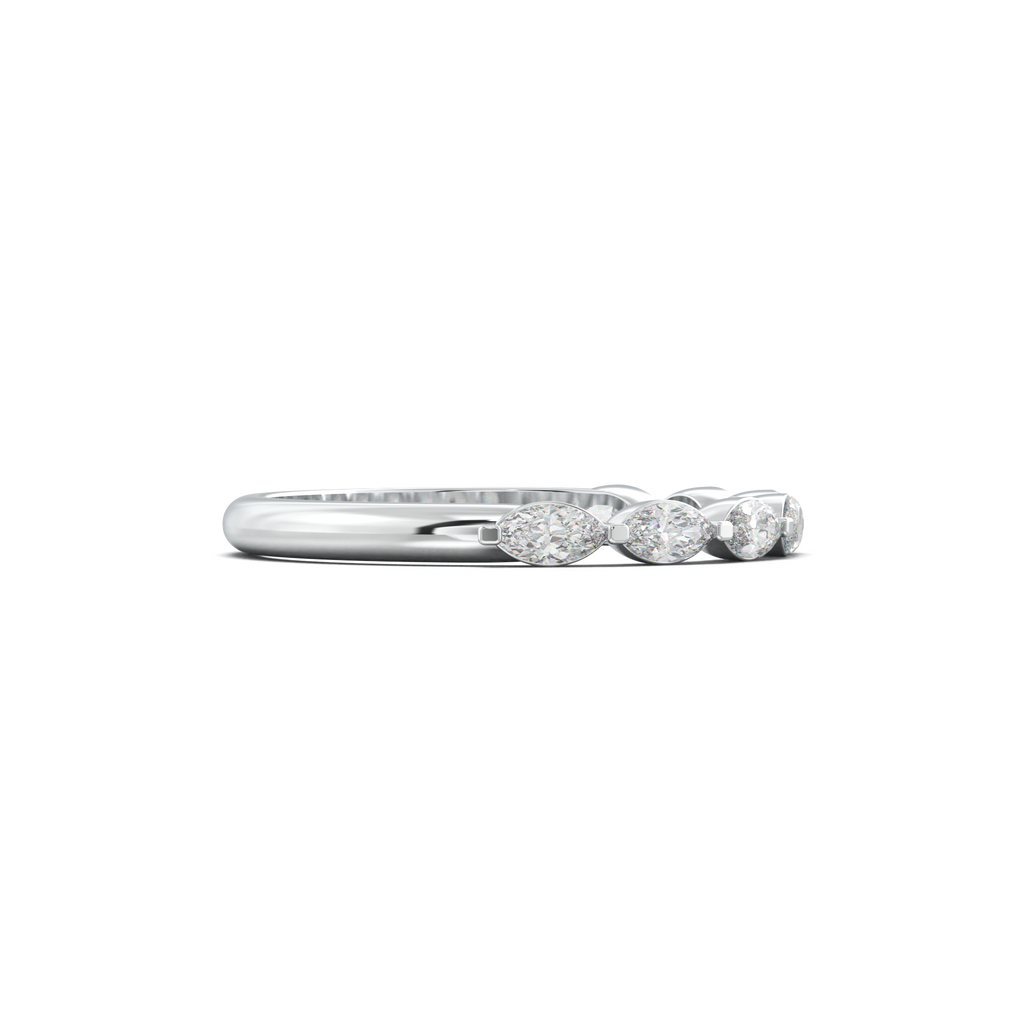 East-West Marquise Half-Eternity Wedding Band