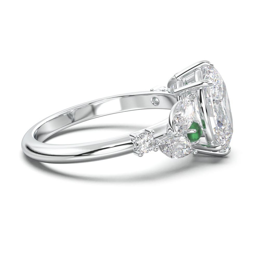 Oval Marquise-Accent Engagement Ring
