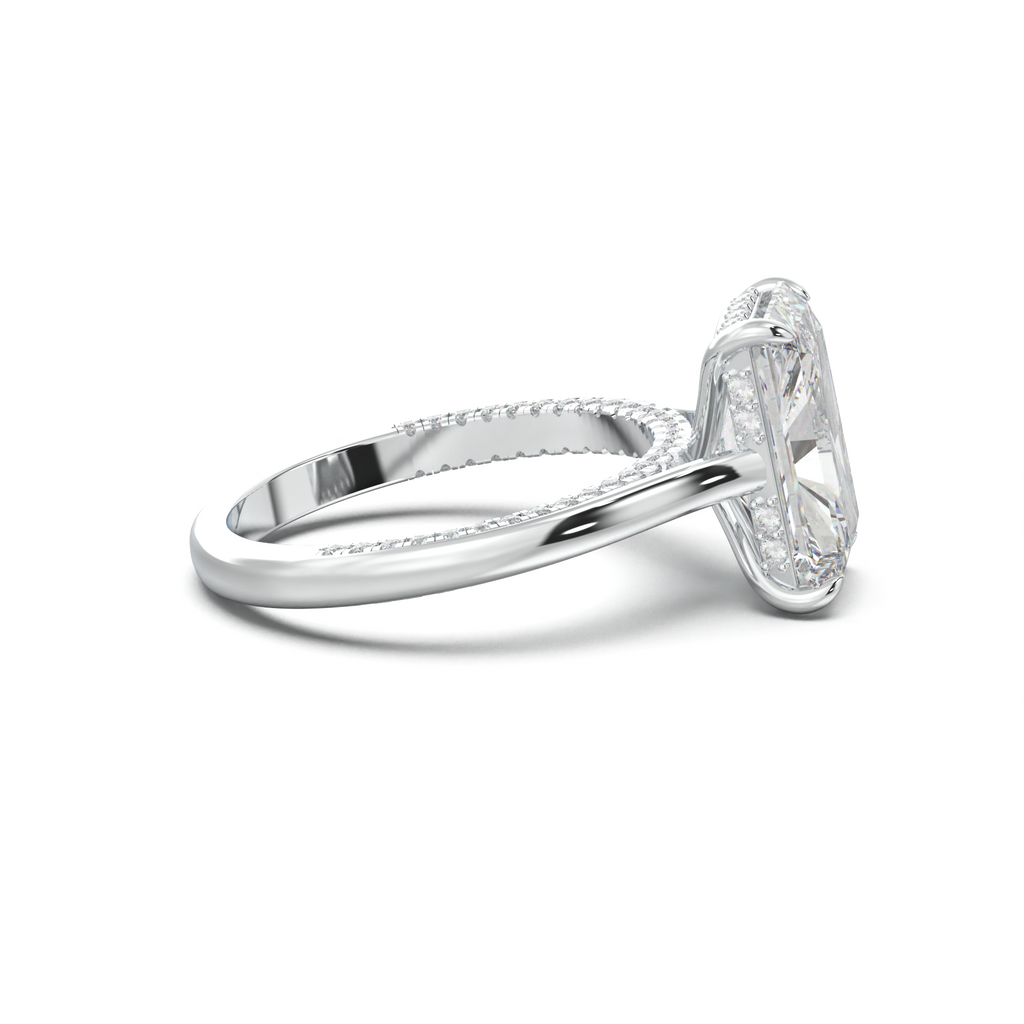 Radiant Pavé Hidden Halo Engagement Ring