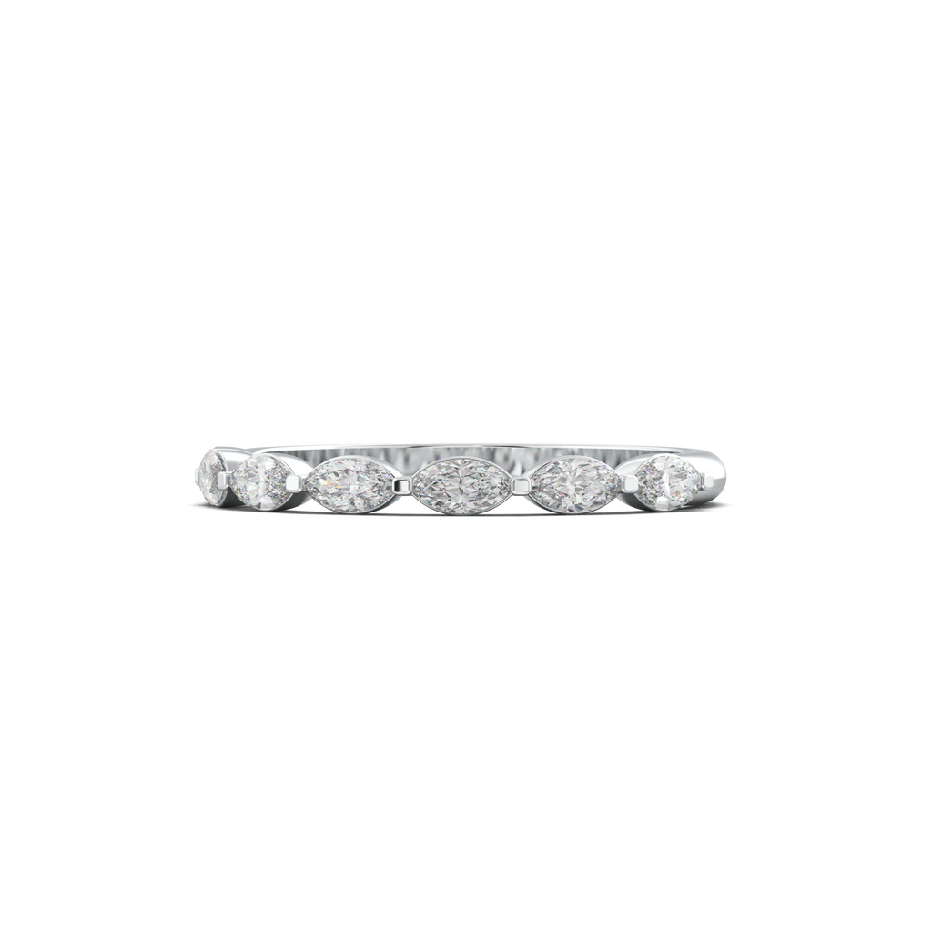 East-West Marquise Half-Eternity Wedding Band