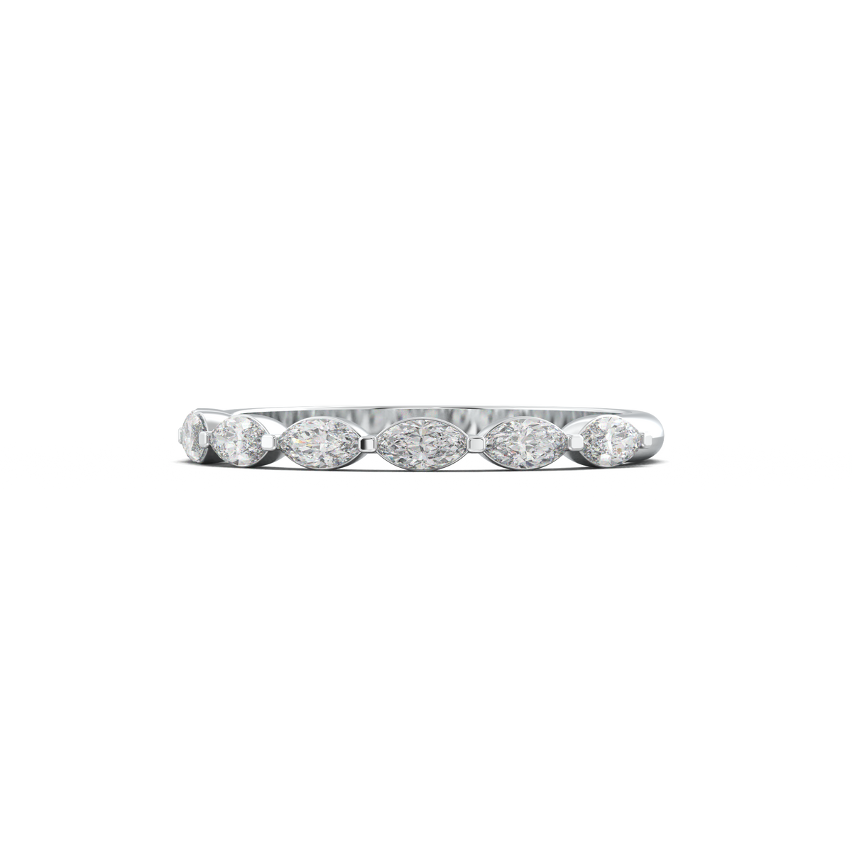 East-West Marquise Half-Eternity Wedding Band