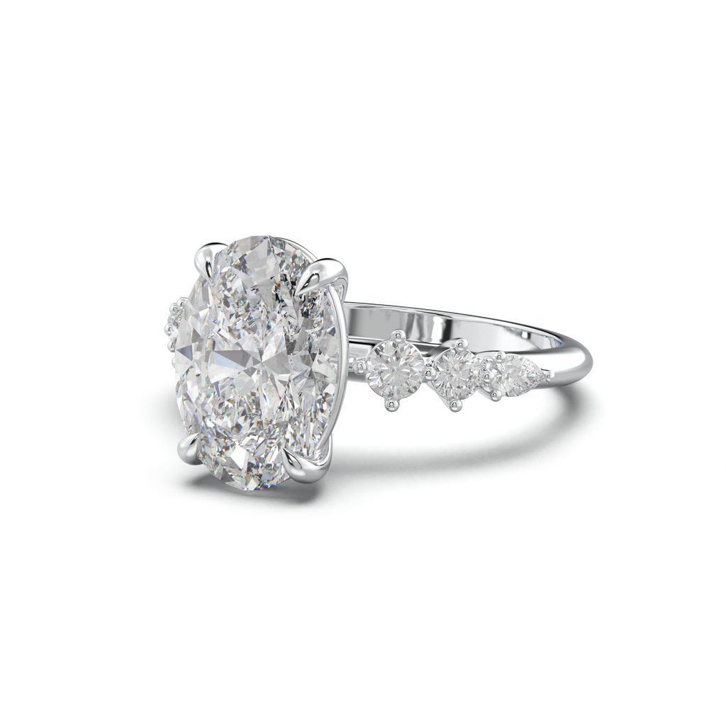 Oval Pear-Accent Engagement Ring