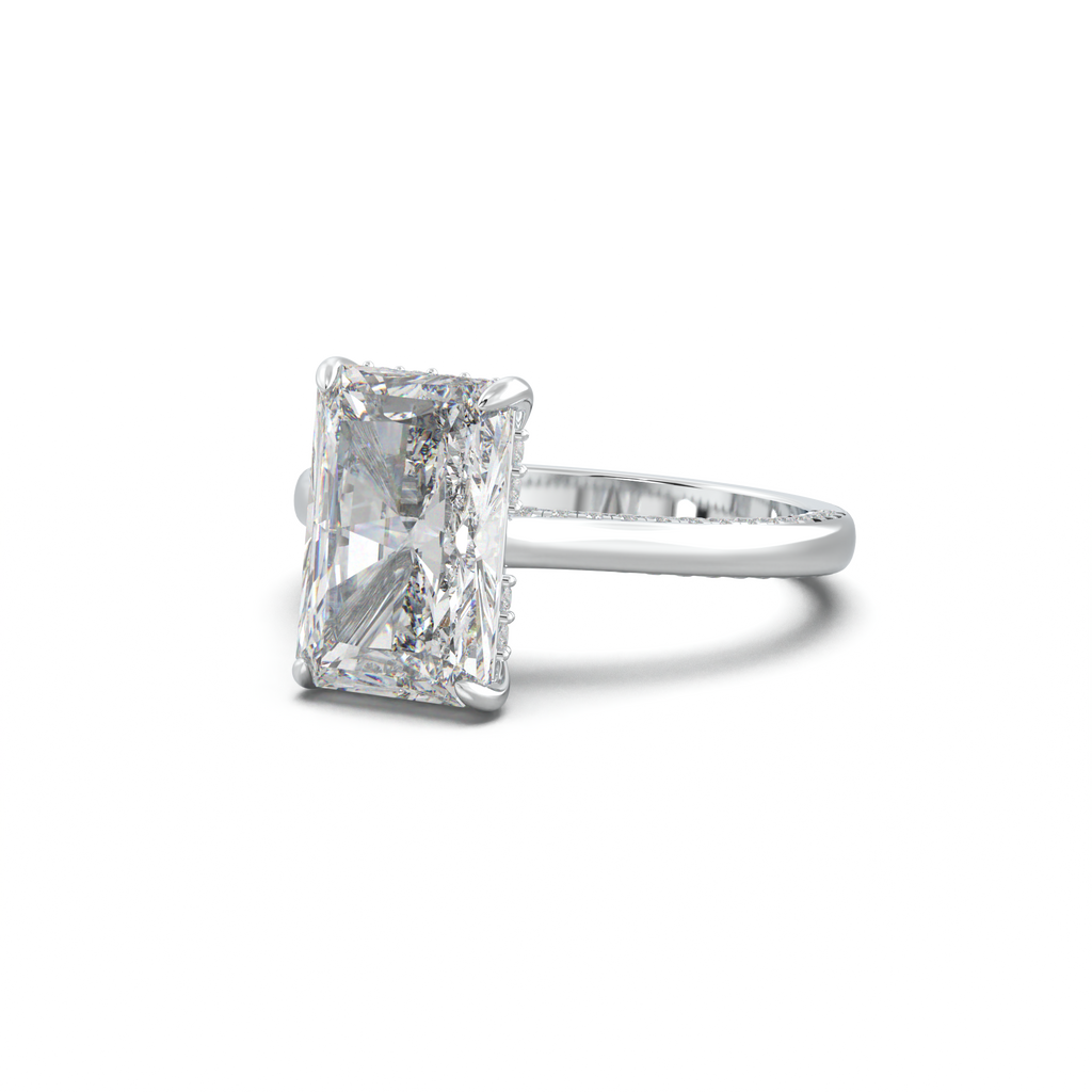 Radiant Pavé Hidden Halo Engagement Ring