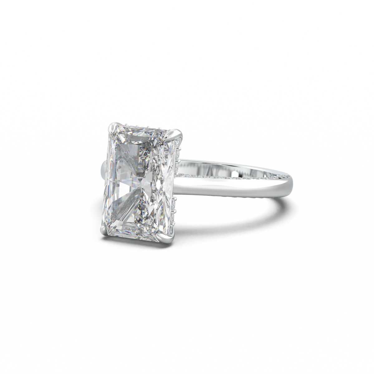 Radiant Pavé Hidden Halo Engagement Ring