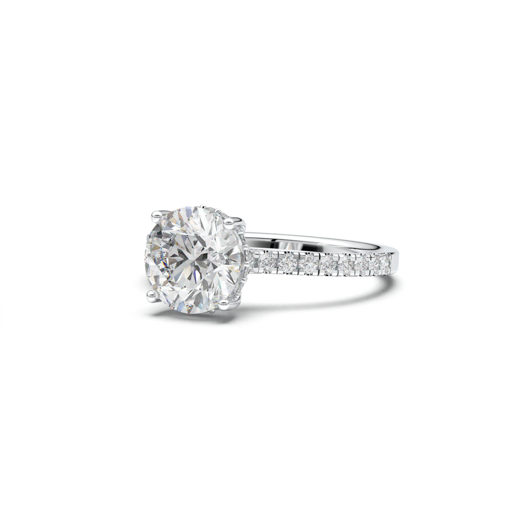 Round Pavé Engagement Ring