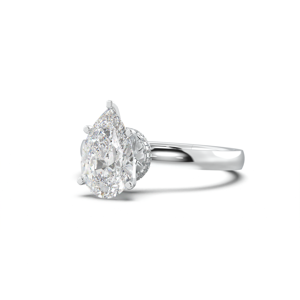 Round Hidden Halo Engagement Ring
