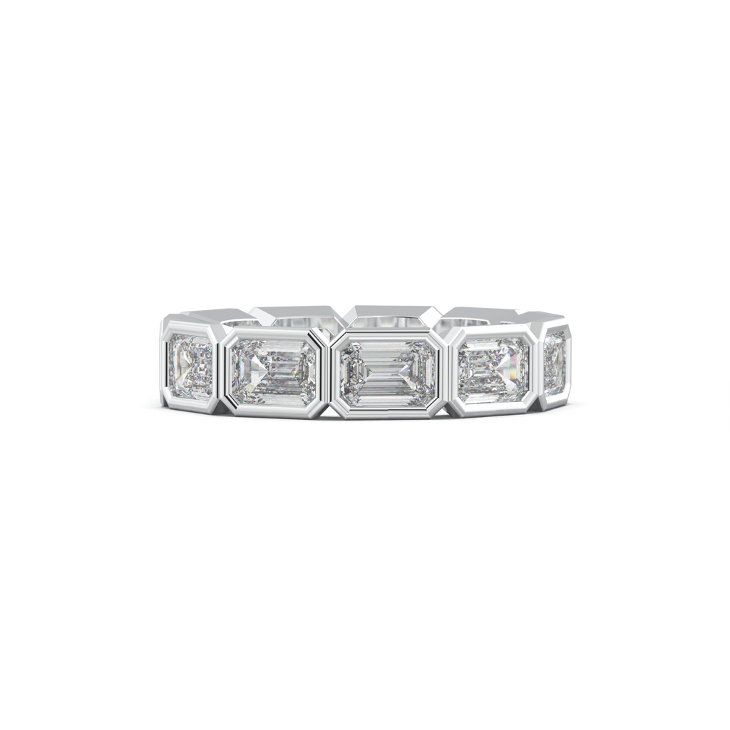 Emerald-Cut Bezel-Style Eternity Wedding Band