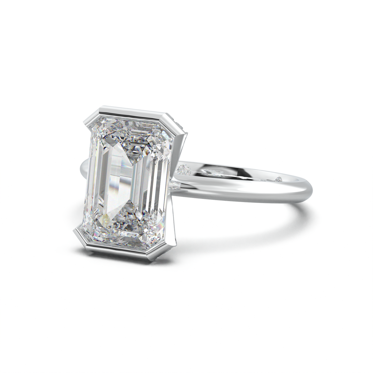 Emerald Hidden Halo Engagement Ring