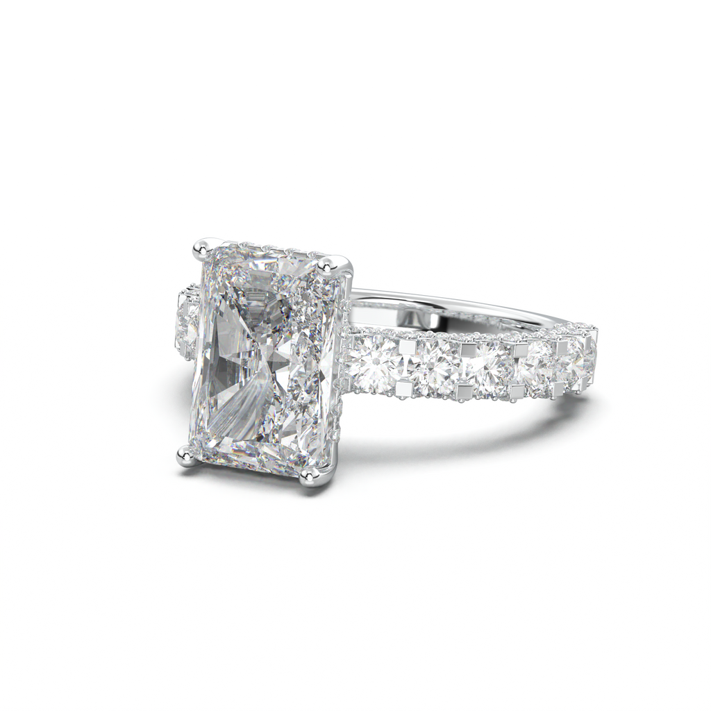 Radiant Diamond Band Engagement Ring