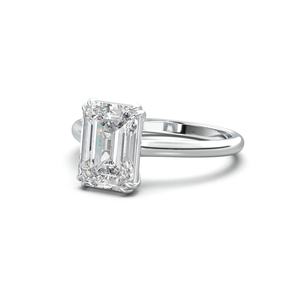 Emerald Solitaire Engagement Ring
