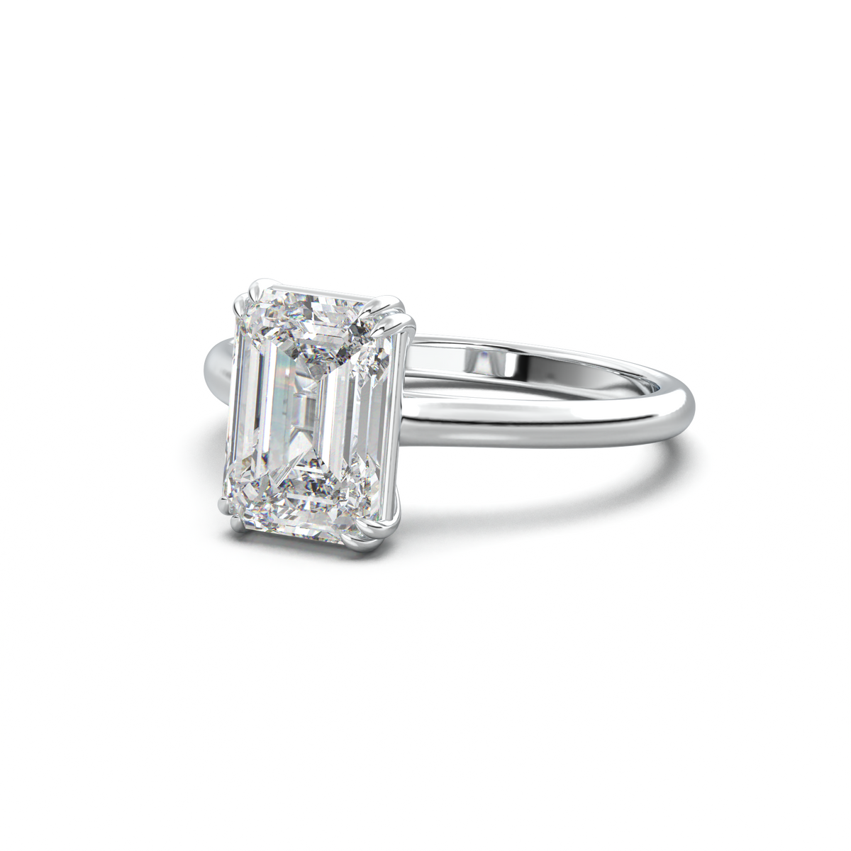 Emerald Solitaire Engagement Ring