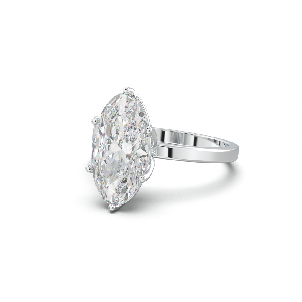 Oval Diamond-Accent Gallery Engagement Ring