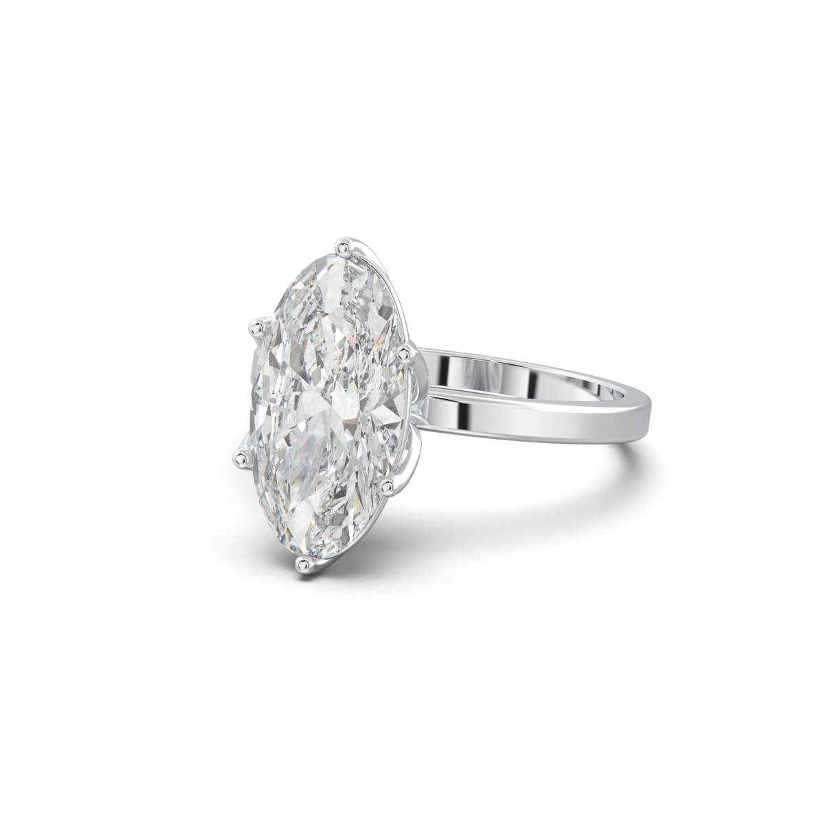 Oval Diamond-Accent Gallery Engagement Ring