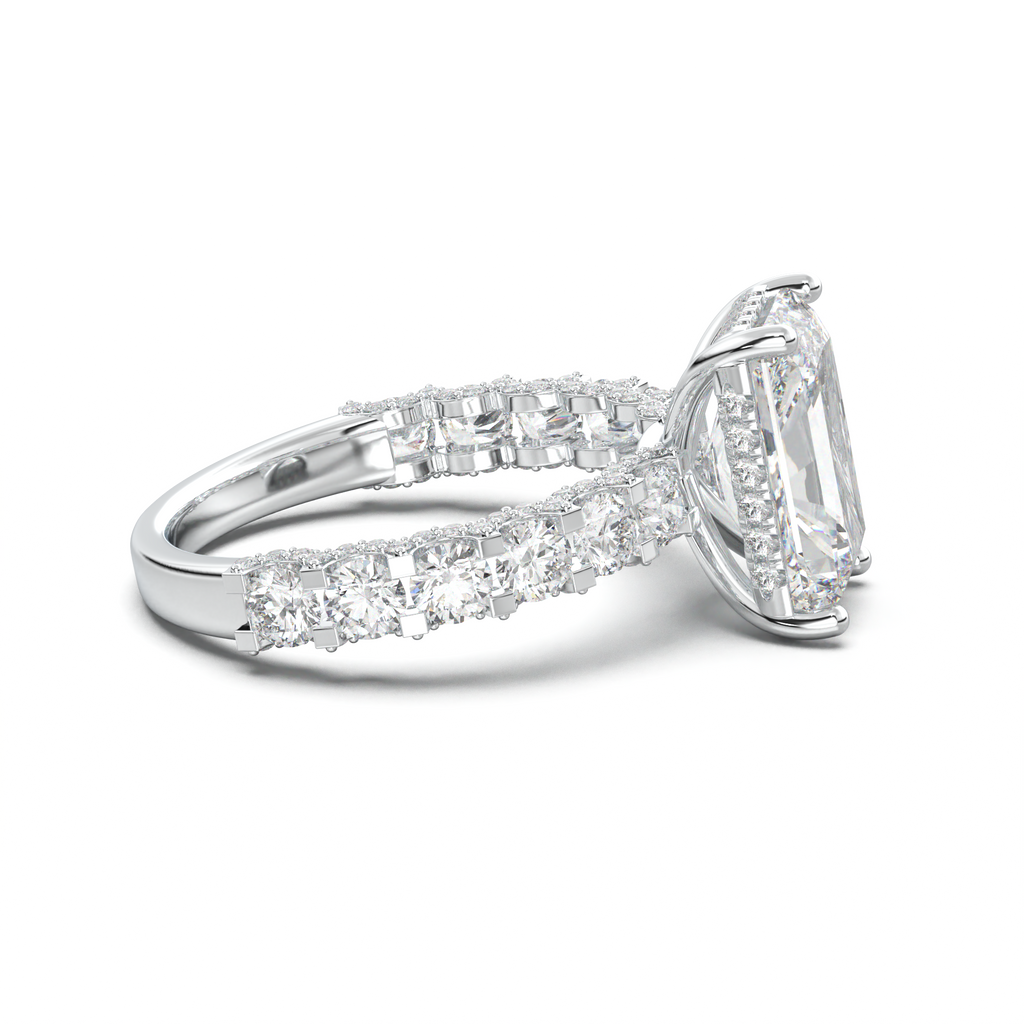 Radiant Diamond Band Engagement Ring