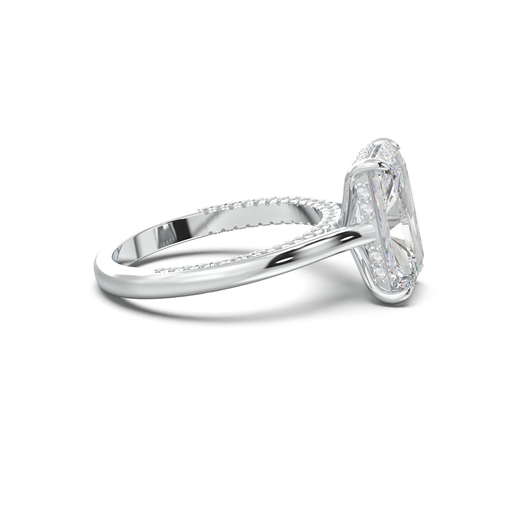Radiant Pavé Hidden Halo Engagement Ring