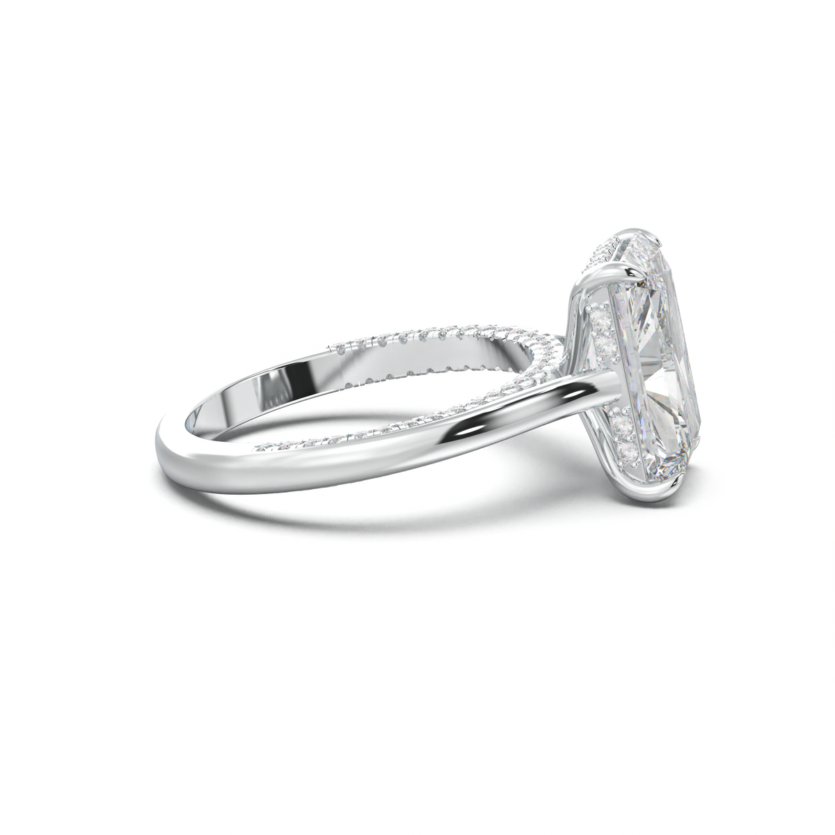 Radiant Pavé Hidden Halo Engagement Ring