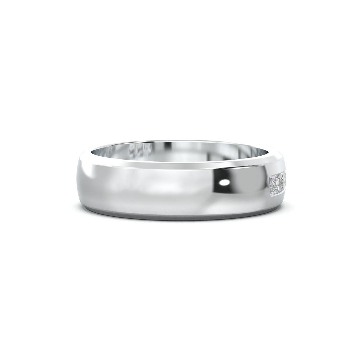 Three-Emerald Inlay Men's Band
