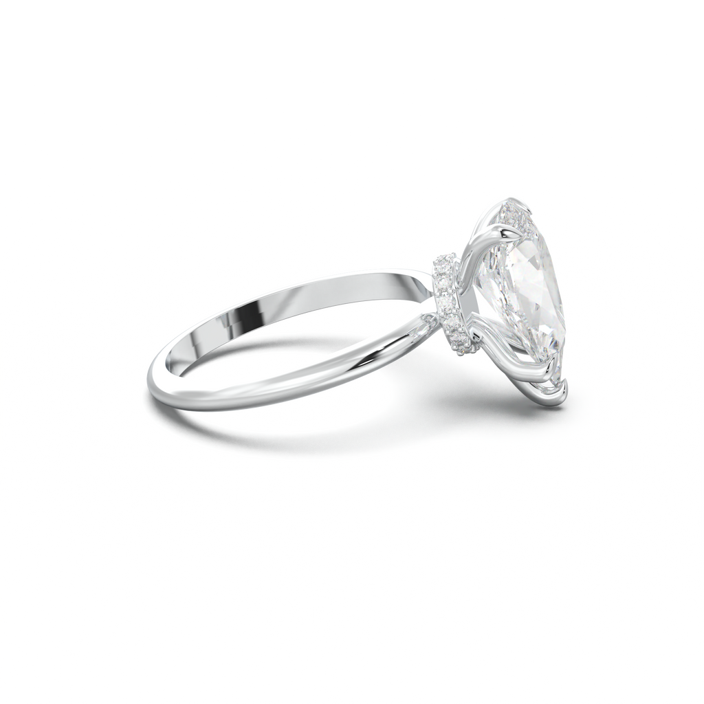 Pear Hidden Halo Engagement Ring