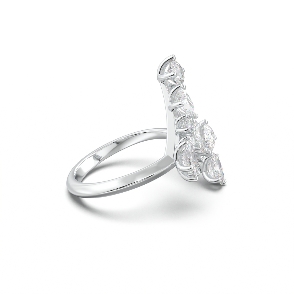 Asymmetric Mixed-Shape Diamond & Peridot Ring