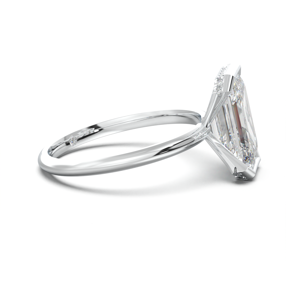 Emerald Hidden Halo Engagement Ring
