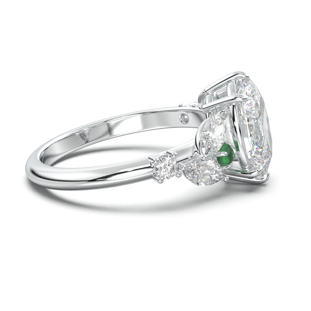 Oval Marquise-Accent Engagement Ring