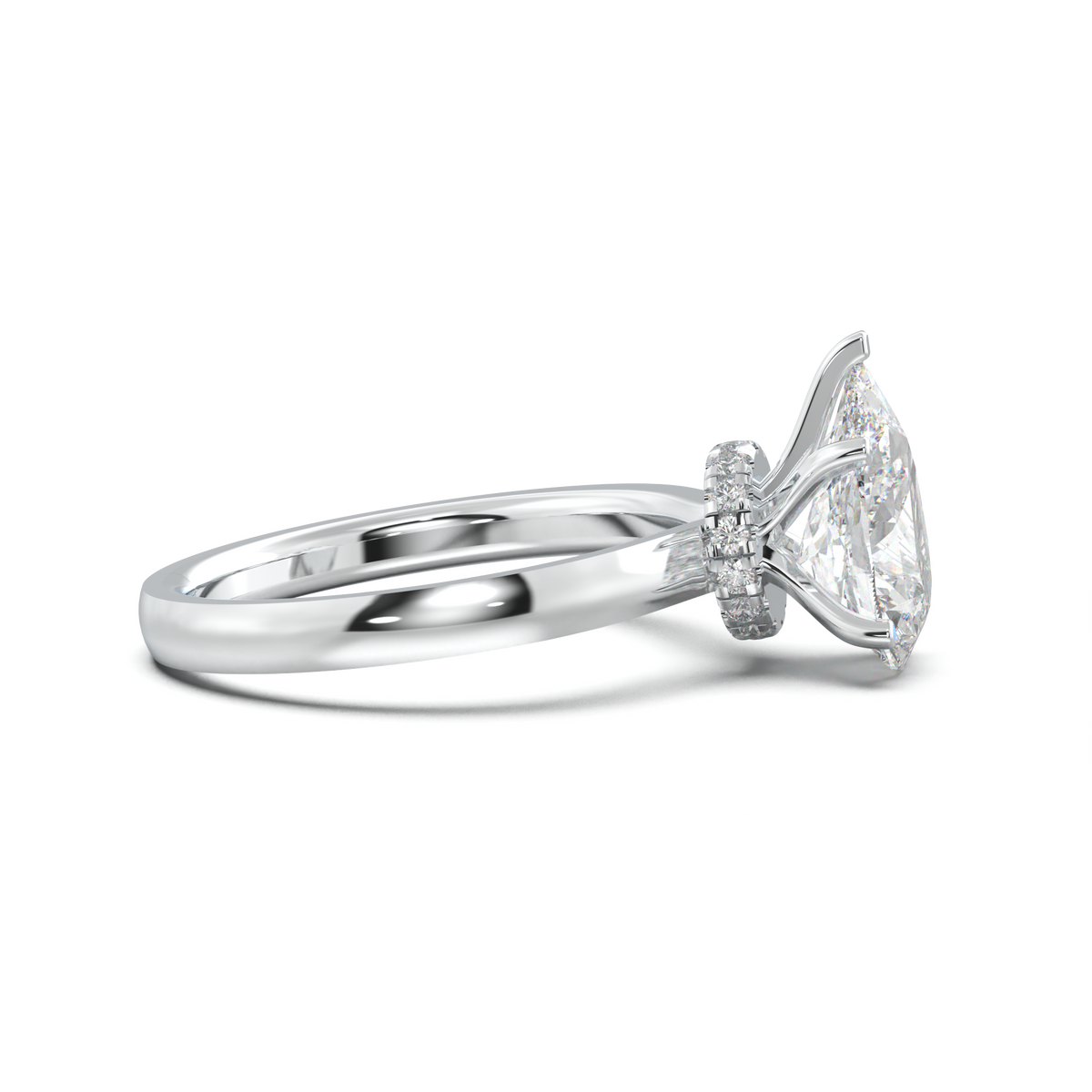 Round Hidden Halo Engagement Ring