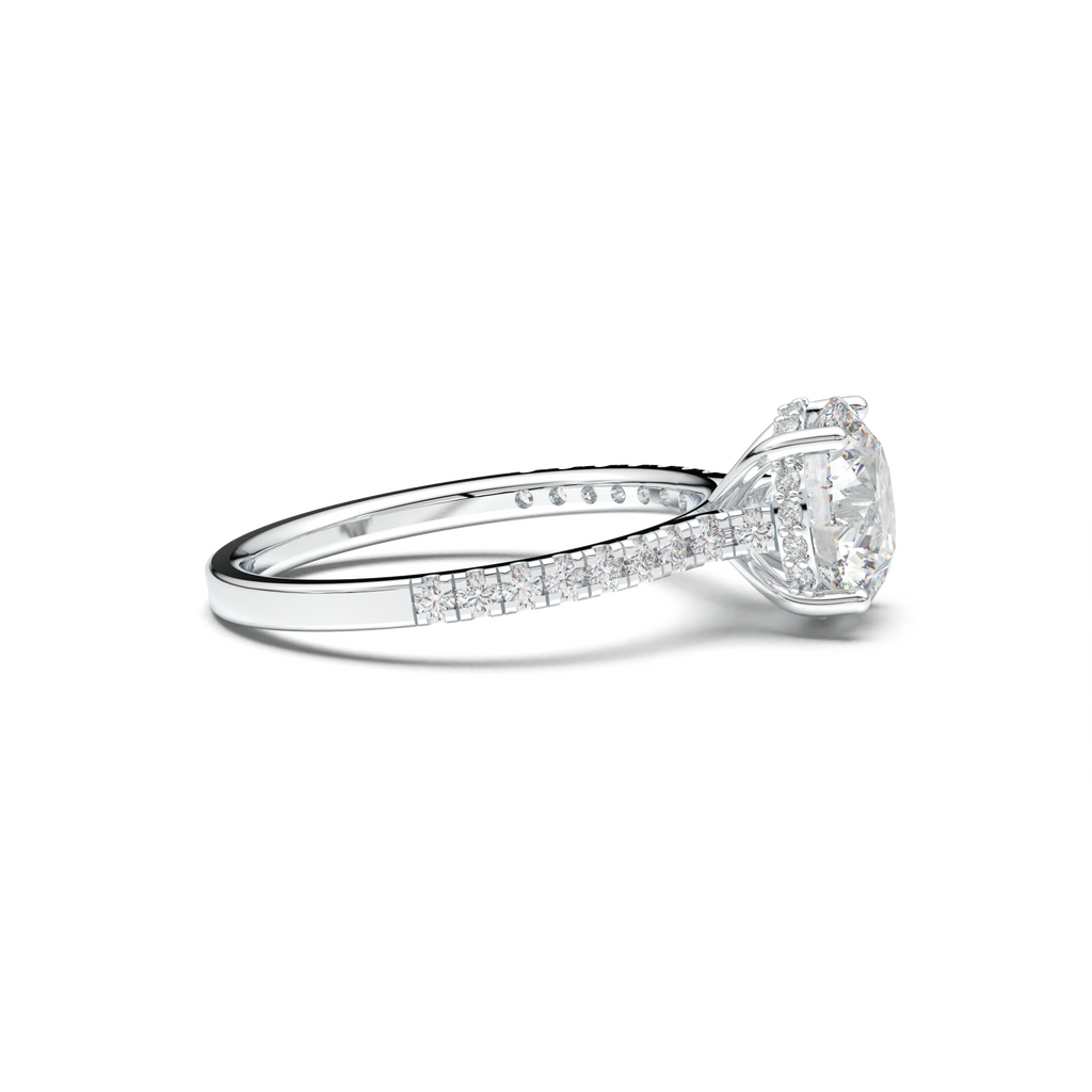 Round Pavé Engagement Ring