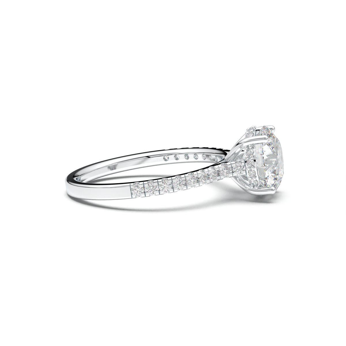 Round Pavé Engagement Ring