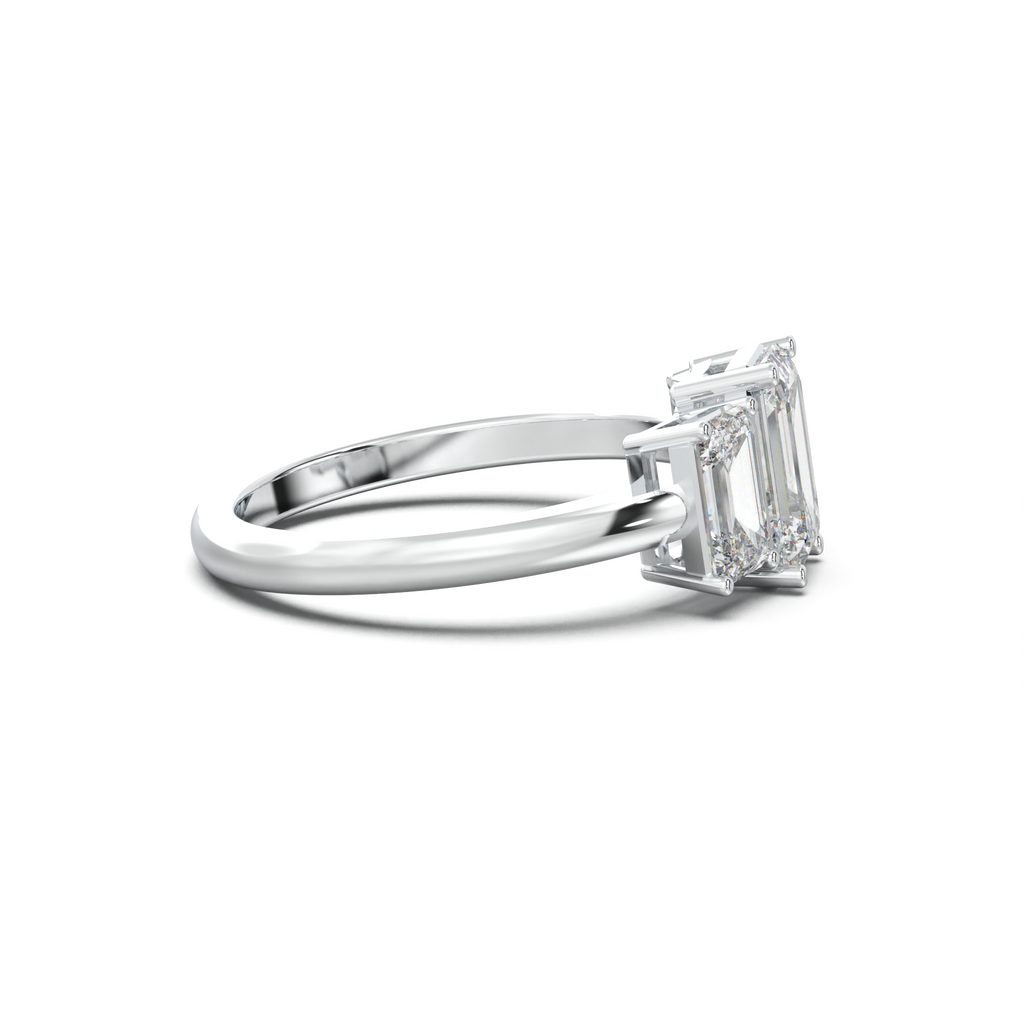 Emerald Three-Stone Engagement Ring