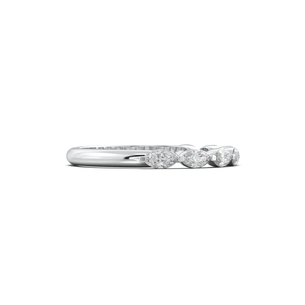 East-West Marquise Half-Eternity Wedding Band