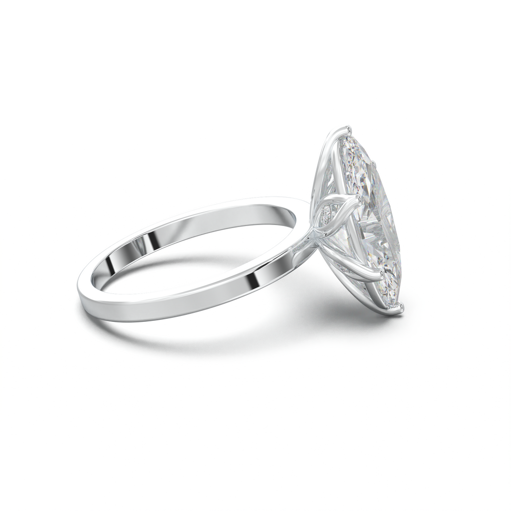 Oval Diamond-Accent Gallery Engagement Ring