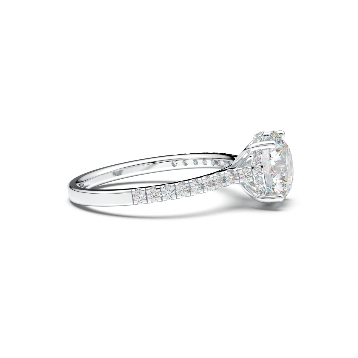 Round Pavé Engagement Ring